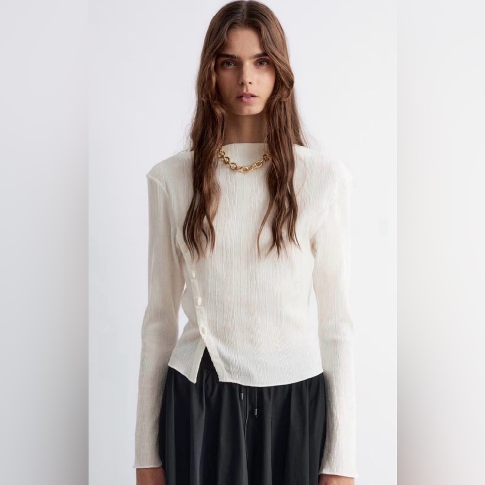 & Other Stories BOAT-NECK FLARED-SLEEVE TOP